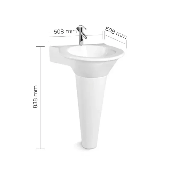 3020 WH SWISH Pedestal Basin - Image 2