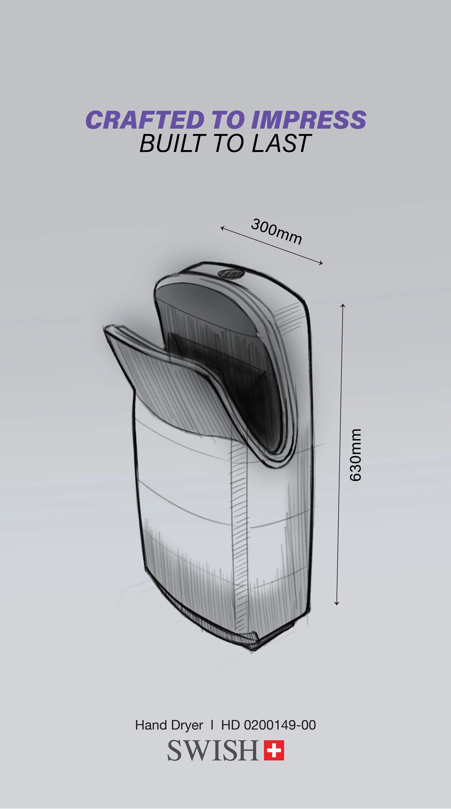 Dryfast - HD 0200149-00 SWISH Hand Dryer 8 Product Media