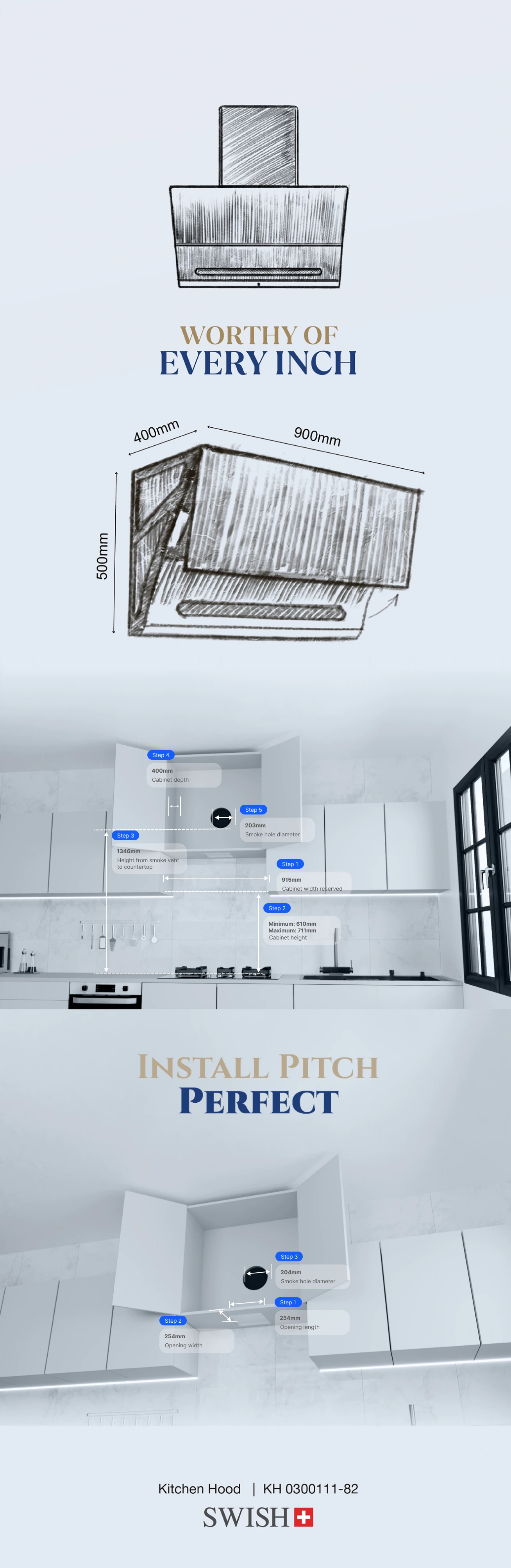 Kivora – KH 0300111-82 SWISH Kitchen Hood Storytelling Image