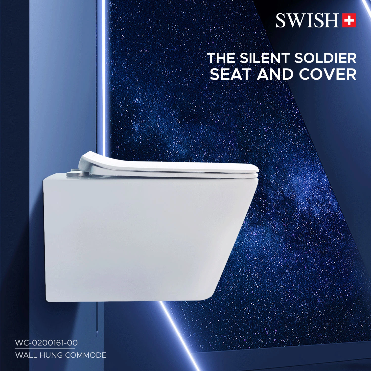 WC 0200161-00 SWISH Wall Hung Commode <br/> <span class="wall-hung-bowl">(<span class="color-1041">Full Set: </span> Bowl + Seat cover + Flushing Tank with Switch)</span> Storytelling Image