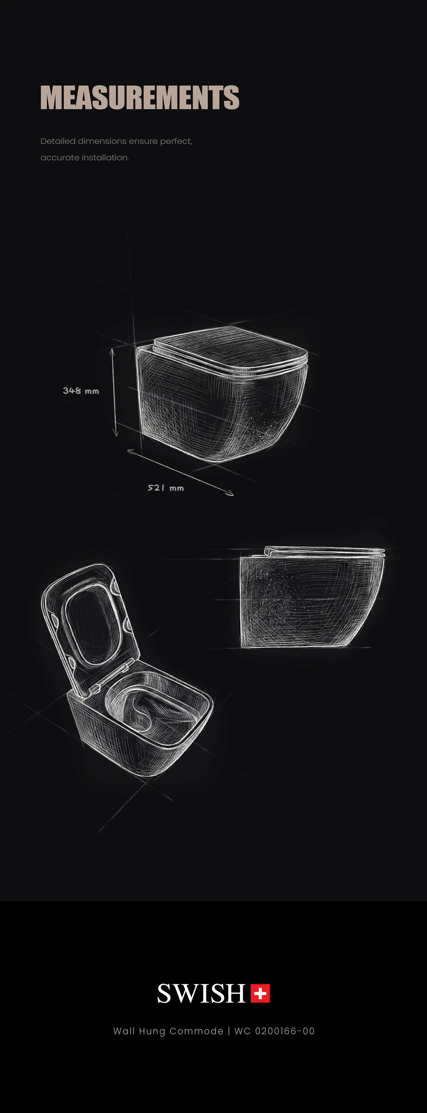 WC 0200166-00 SWISH Wall Hung Commode <br/> <span class="wall-hung-bowl">(Bowl + Seat cover)</span> Storytelling Image