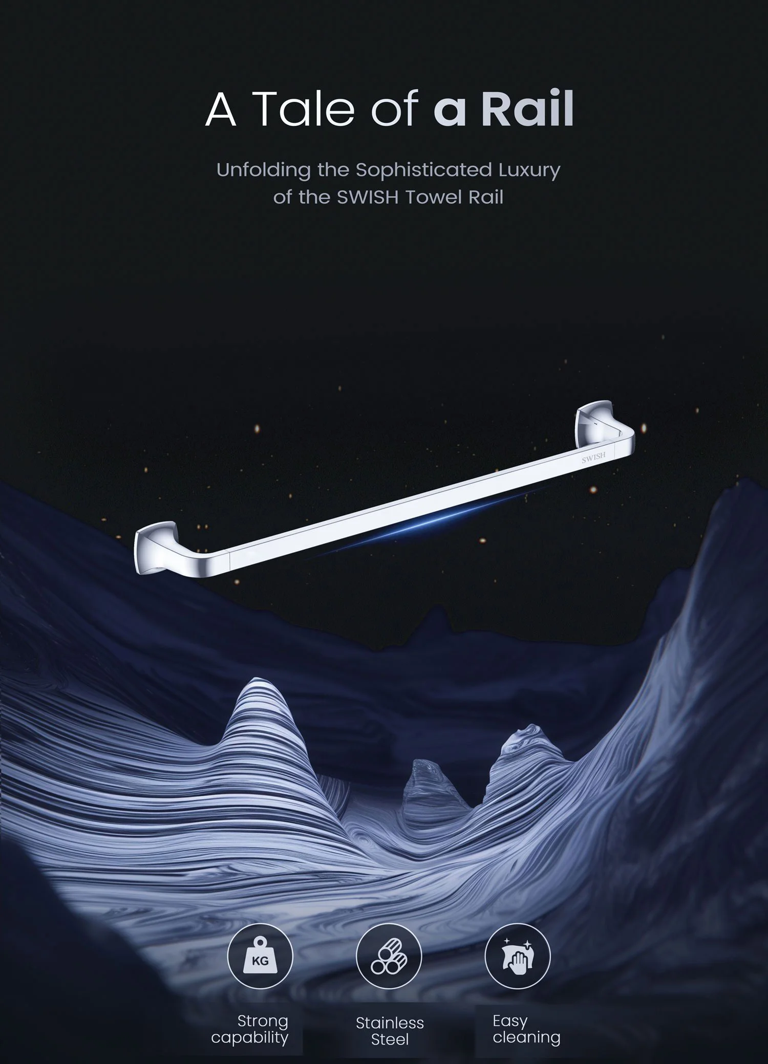 Rove – RR 0381131-00 SWISH Towel Rail Storytelling Image