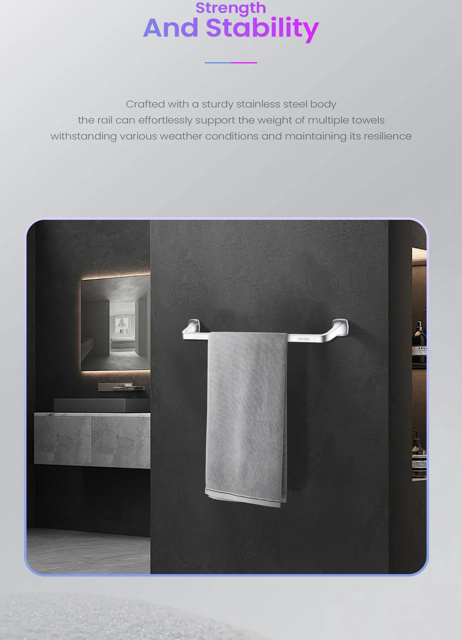 Rove – RR 0381131-00 SWISH Towel Rail Storytelling Image