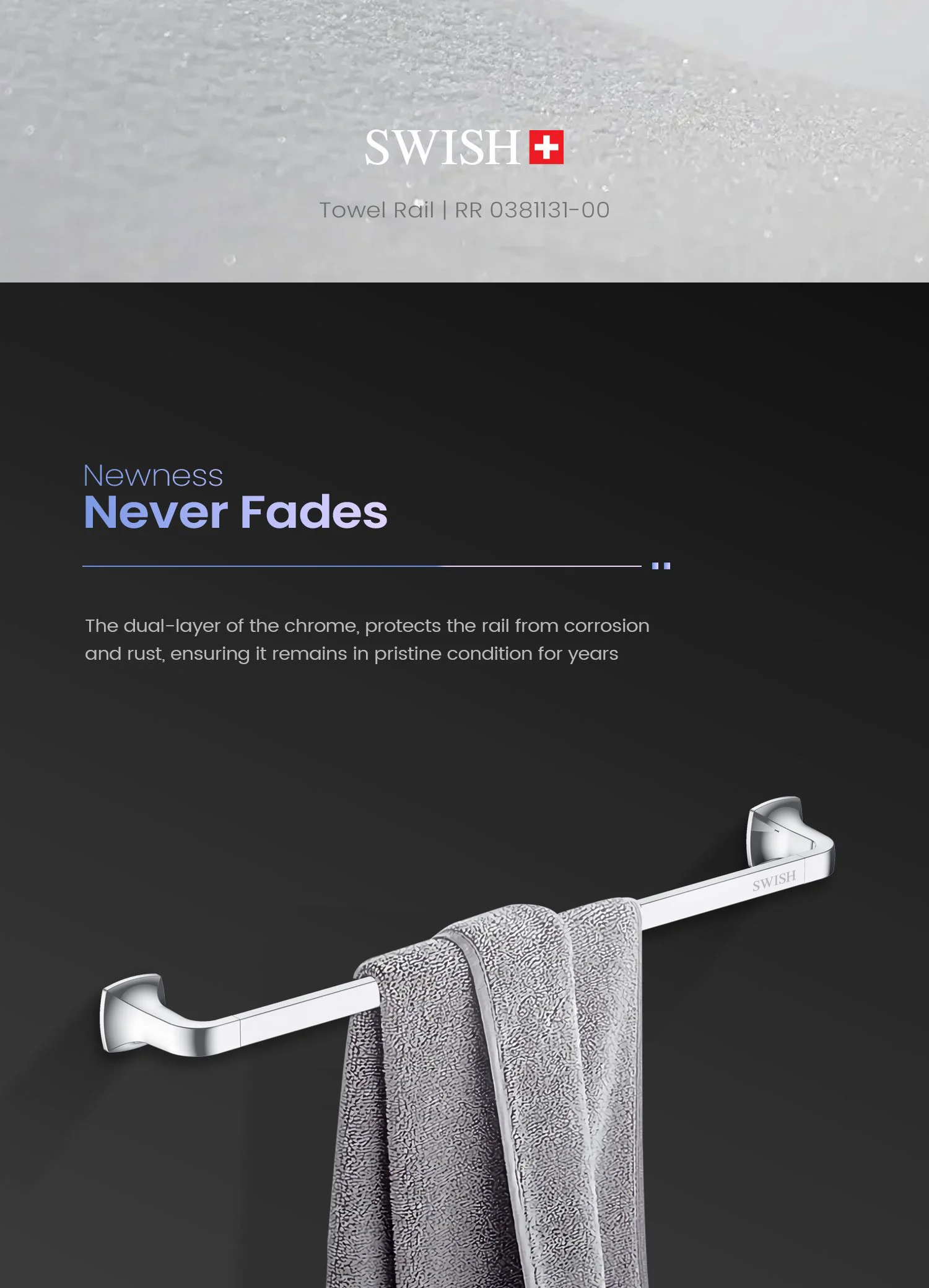 Rove – RR 0381131-00 SWISH Towel Rail Storytelling Image